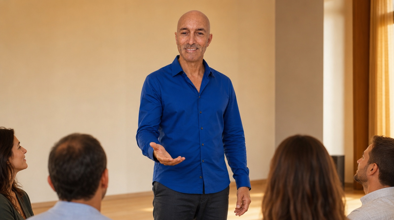 Emanuele Bonin insegna durante un corso di Pranic Healing a Roma