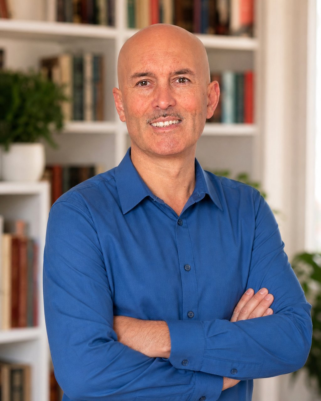 Emanuele Bonin, osteopata e istruttore di Pranic Healing, nel suo studio
