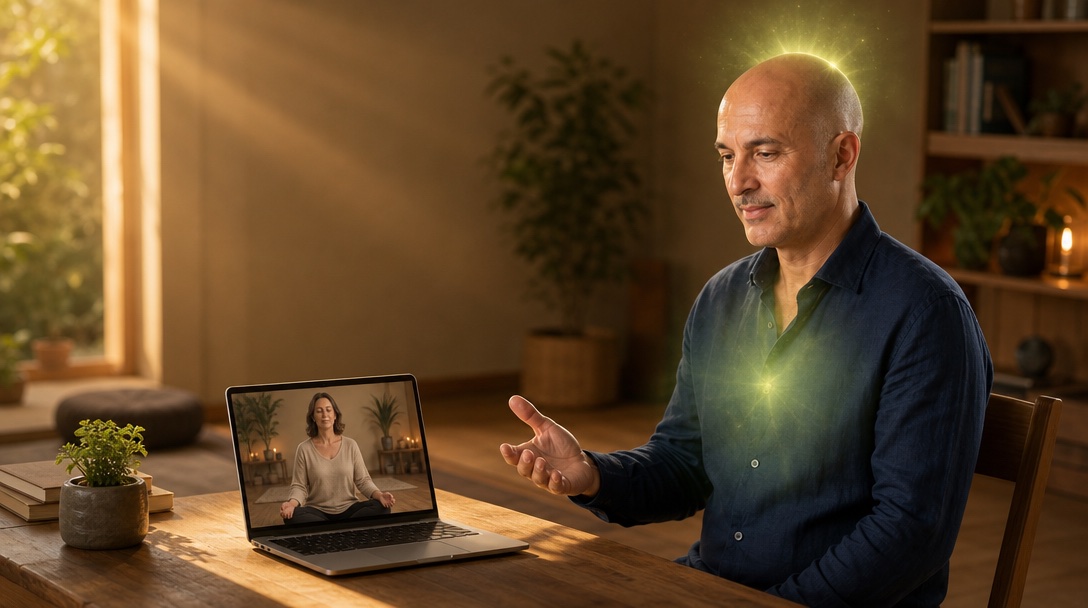 Emanuele Bonin guida una meditazione one to one online