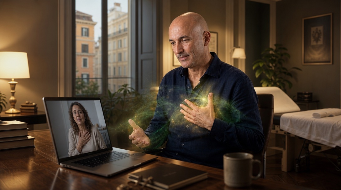 Emanuele Bonin in videocall per una seduta urgente a distanza